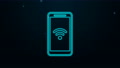Glowing Neon Line Smartphone With Free Wi-Fi Wireless Connection Icon Isolated