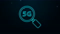 Glowing Neon Line Search 5g New Wireless Internet Wifi Connection Icon Isolated