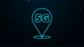 Glowing Neon Line Location 5g New Wireless Internet Wifi Connection Icon