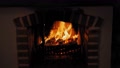 Fireplace With Burning Woods - Top Angle Shot