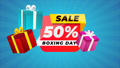 Boxing Day Sale 50 Percent Blue Background