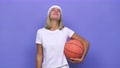 Young Basketball Player Woman Dreaming Of Achieving Goals And Purposes