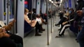 Inside Metro Madrid Train People With Masks Covid 19 Pandemic 2 Oct 2020