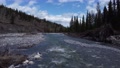 Drone Flying Over River In Alberta