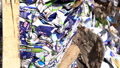 Cinematic Shot Of Flattened Blue And White Milk Cartons Ready For Recycling