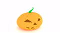 Pumpkin On White Happy Halloween Design Element