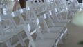 Empty Chairs At Wedding Ceremony. Slider Gimbal Shot