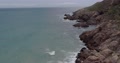 4k Climbing Drone Shot Of Rocky Coast Line Near Kogel Bay Western Cape,