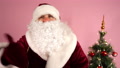 Funny Santa Man In Traditional Red Costume Greeting Happy Christmas Holidays For