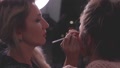 Make-Up Artist Glues Fake Eyelashes To The model's eyes