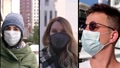Collage Of Citizens. A Group Of People Wearing Masks From Different Countries