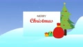 Banner With Merry Christmas Text Under Snowfall