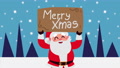 Happy Merry Christmas Animation With Santa Claus Lifting Banner