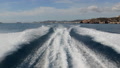Slowmotion Of The Wake Ship Of A Van Dutch Design Boat In Ibiza, Spain.