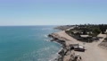 Aerial View Moving Forward Shot, Scenic View Of The Beach And Coastline Of