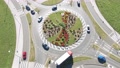 Dutch-Style Roundabout With Cycle And Pedestrian Zebra Crossings, Aerial
