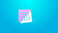 Pond5 Pink line certificate template icon isolated on blue background. achievement