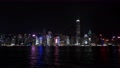 Night View Video Of Hong Kong Victoria Harbour, China, Asia.