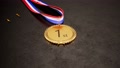 A Gold Medal For The Winner. First Prize. Success, Victory, Greatest Achievement