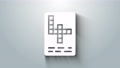 White Crossword Icon Isolated On Grey Background. 4k Video Motion Graphic