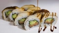 Sushi Roll Set On White Background