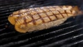 Cooking Grilled Salmon Steak Close Up