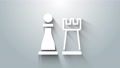 White Chess Icon Isolated On Grey Background. Business Strategy. Game